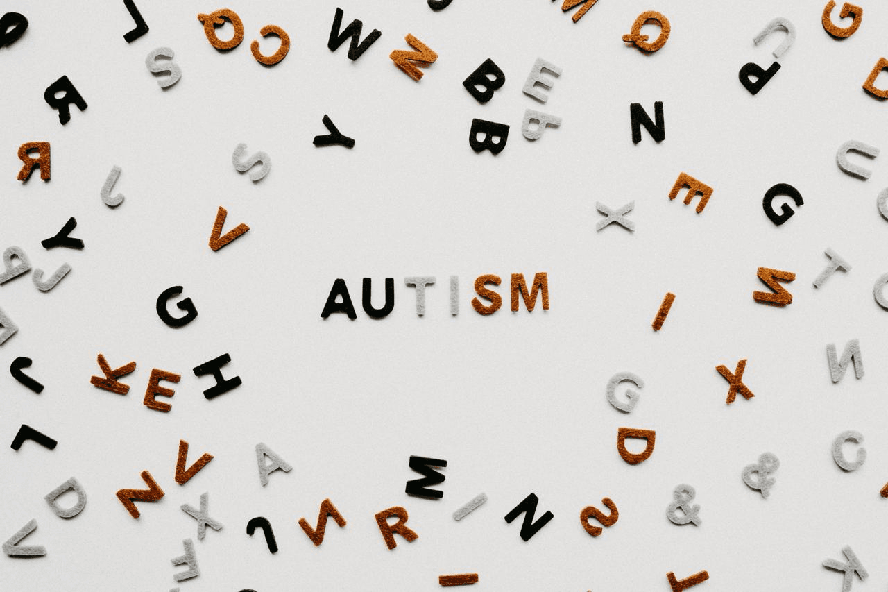 The word autism arranged among tactile letters